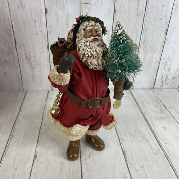 Vtg Possible Dreams Clothtiques Santa Claus 1990 Tree Sack Of Toys W/Box - Picture 2 of 8